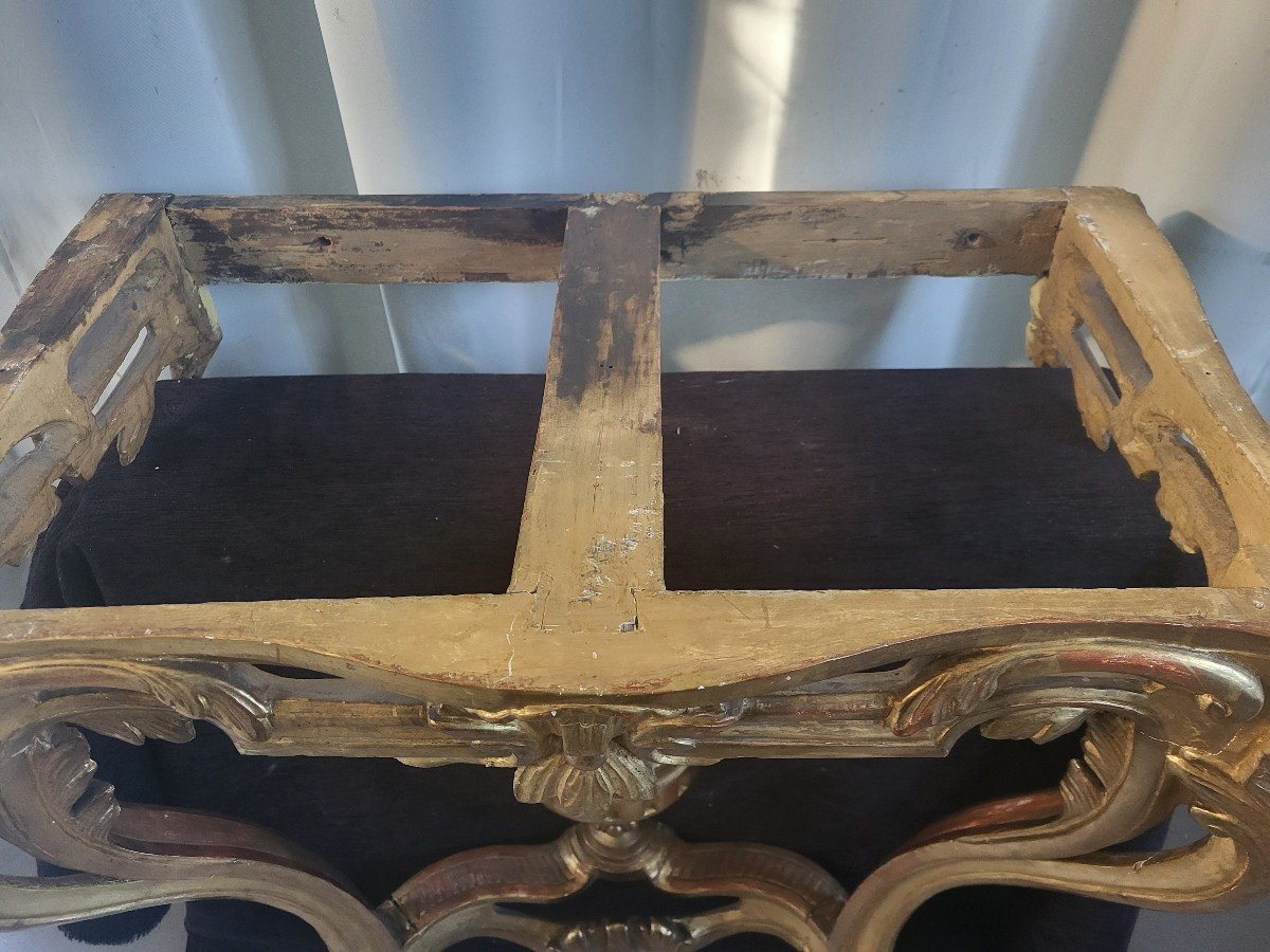 Console  Bois  Doré  Marbre  Brèche  époque  Louis XV XVIII E -photo-5