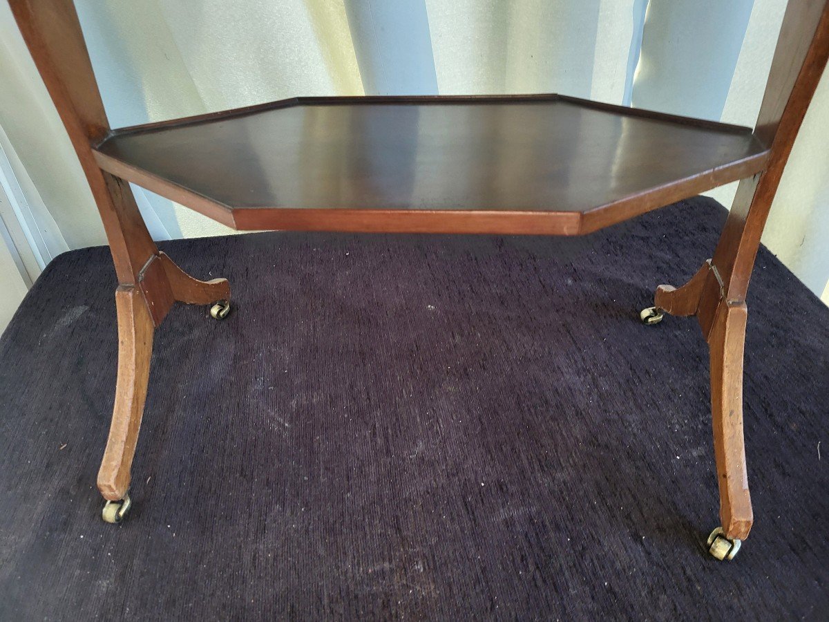 "knitting" Mahogany Coffee Table Stamped F.bury Louis XVI XVIII E Period -photo-4