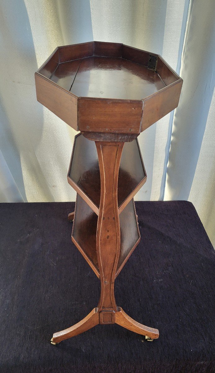 "knitting" Mahogany Coffee Table Stamped F.bury Louis XVI XVIII E Period -photo-6