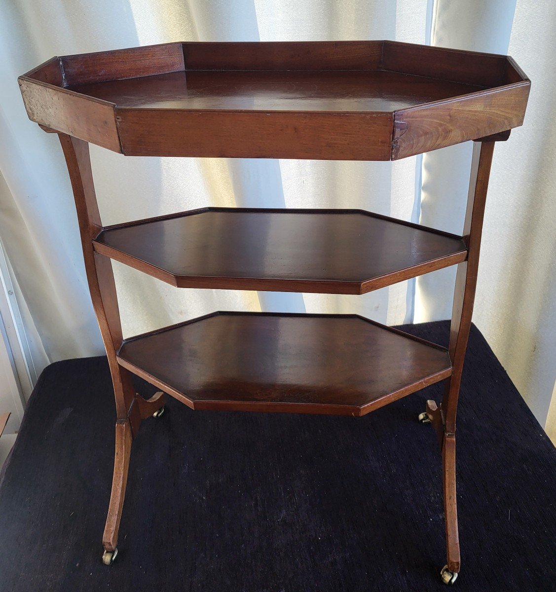 "knitting" Mahogany Coffee Table Stamped F.bury Louis XVI XVIII E Period 