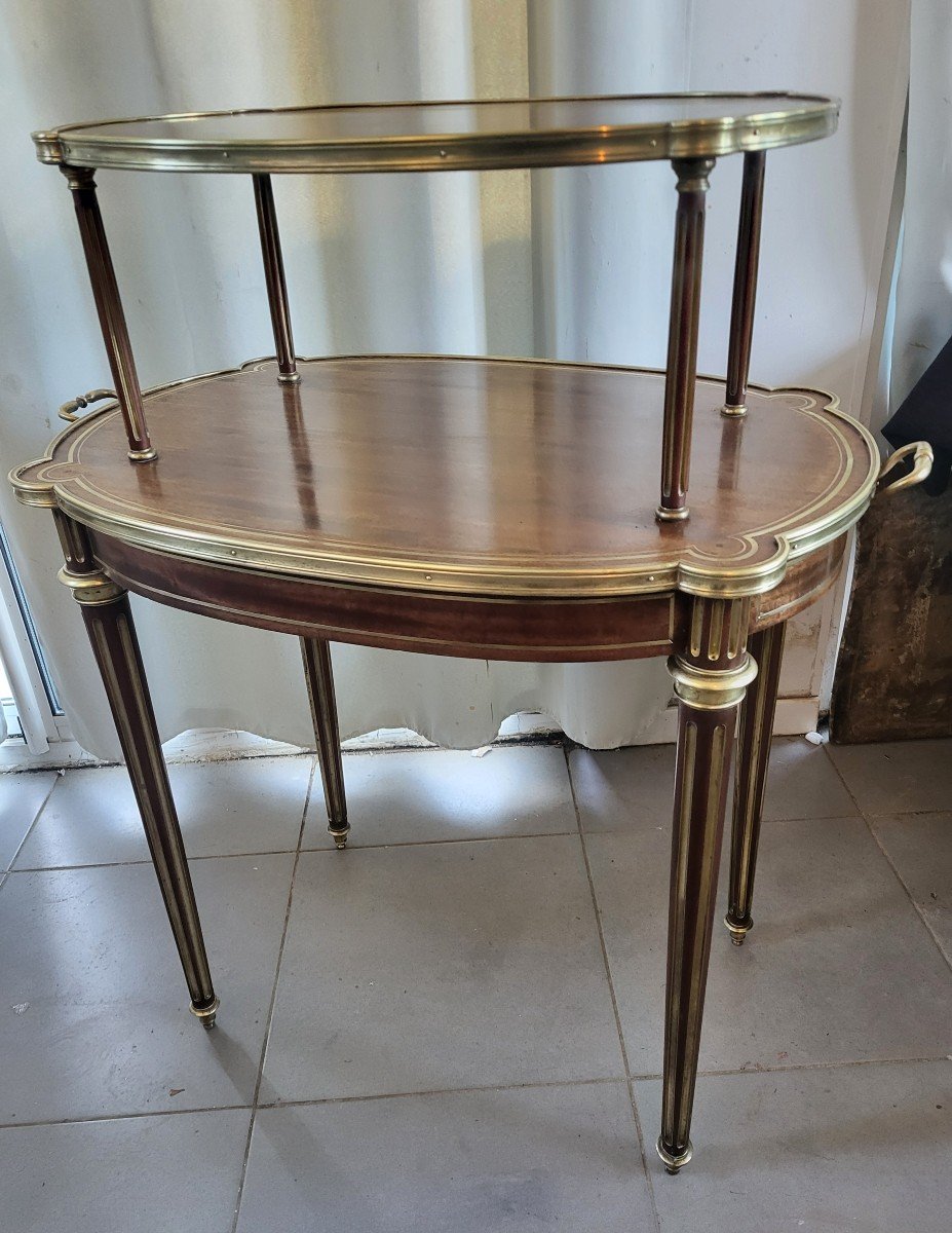Louis XVI Mahogany Tea Table, 19th Century -photo-6