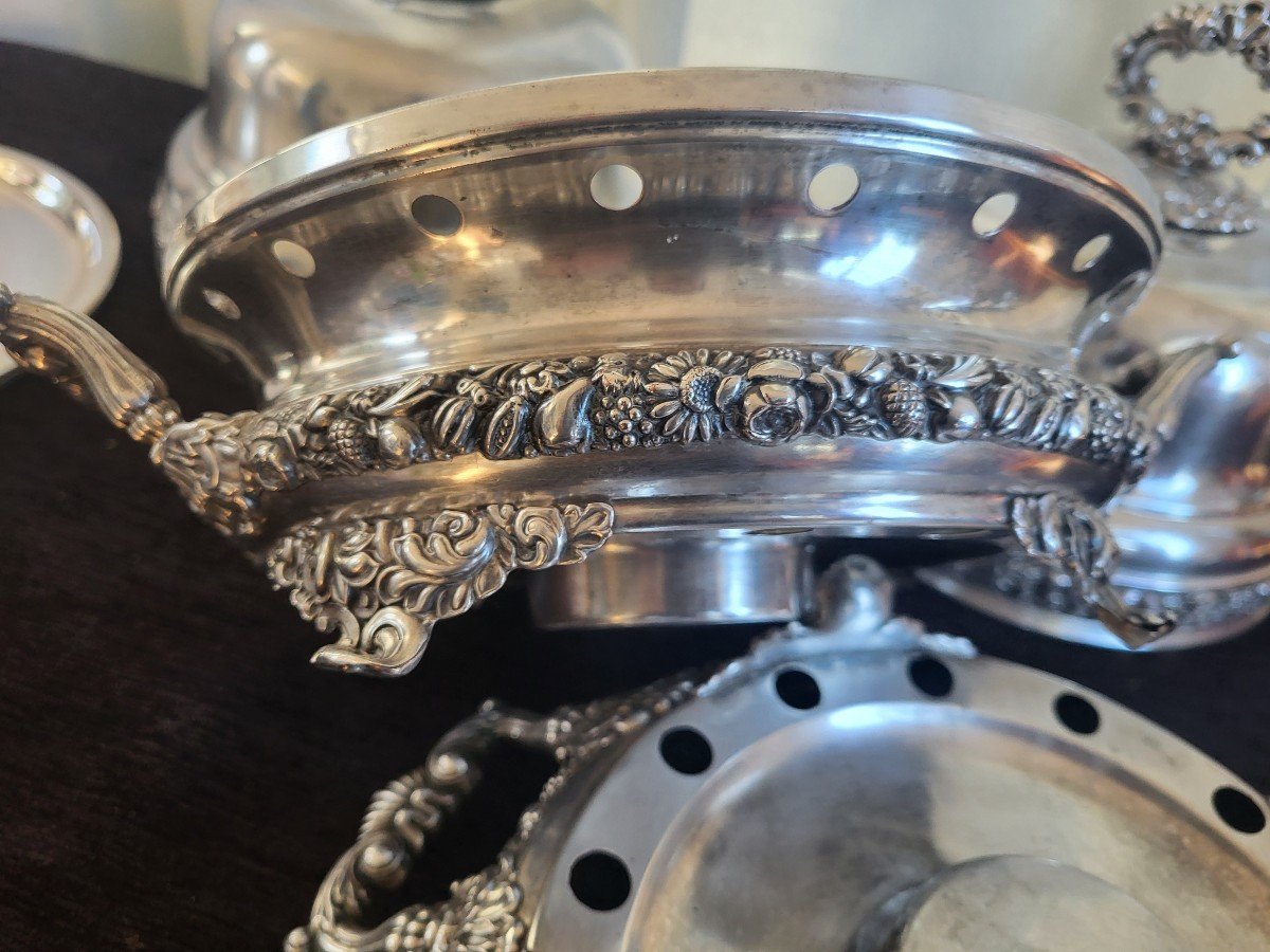 Paire De Chauffe-plat clochés Argent Plaqué M.o.Veyrat c.1820-photo-4