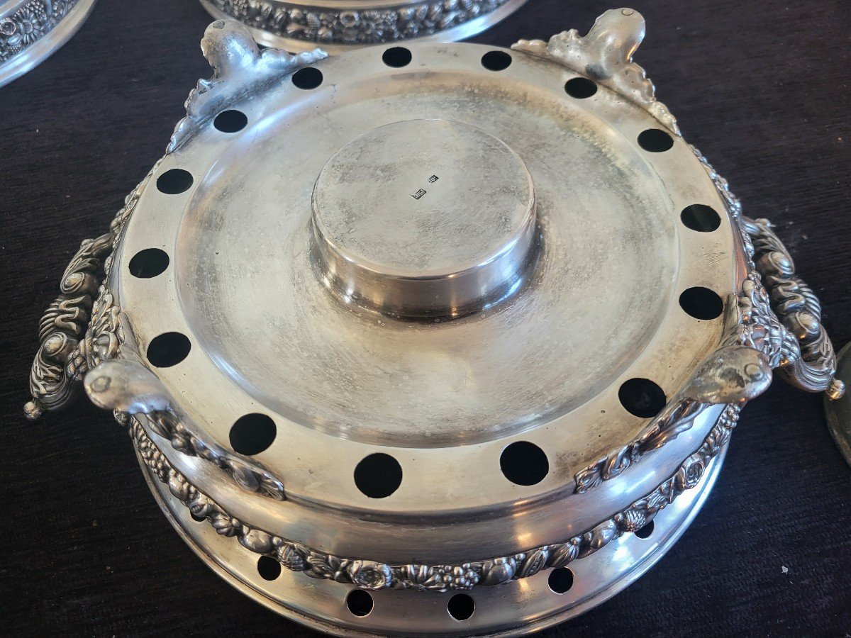 Paire De Chauffe-plat clochés Argent Plaqué M.o.Veyrat c.1820-photo-5