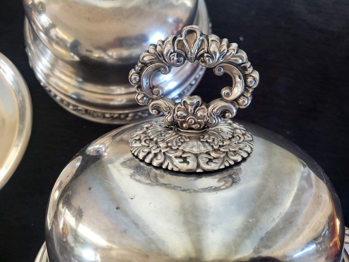 Paire De Chauffe-plat clochés Argent Plaqué M.o.Veyrat c.1820-photo-8
