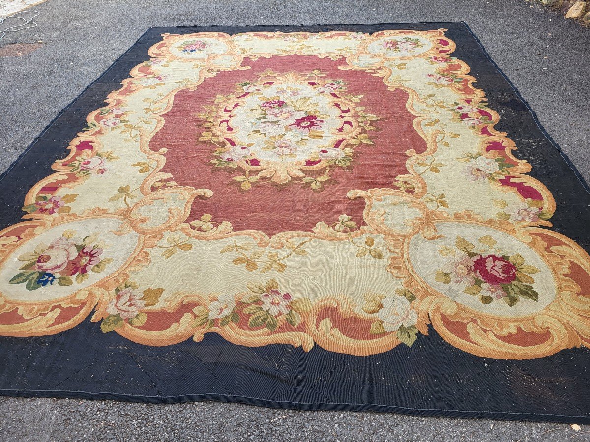 Large Aubusson Rug Napoleon III Period 19th Century 430 X325cm-photo-3