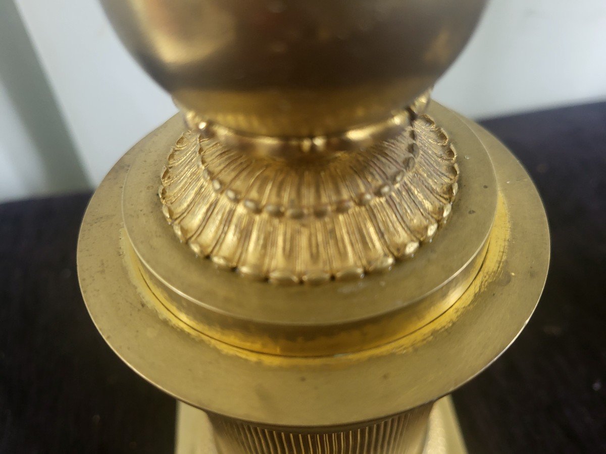 Paire De  Candélabres  Aux Victoires Ailées Ep Empire  H64cm-photo-5