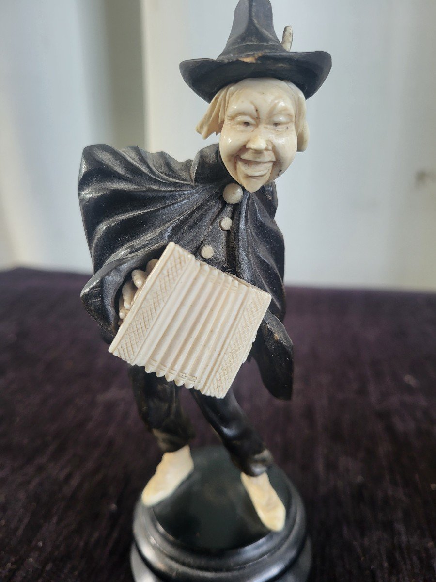 Paire De Sculptures  Bois Et Os Sv Troger Autriche  XIXe Siècle -photo-1