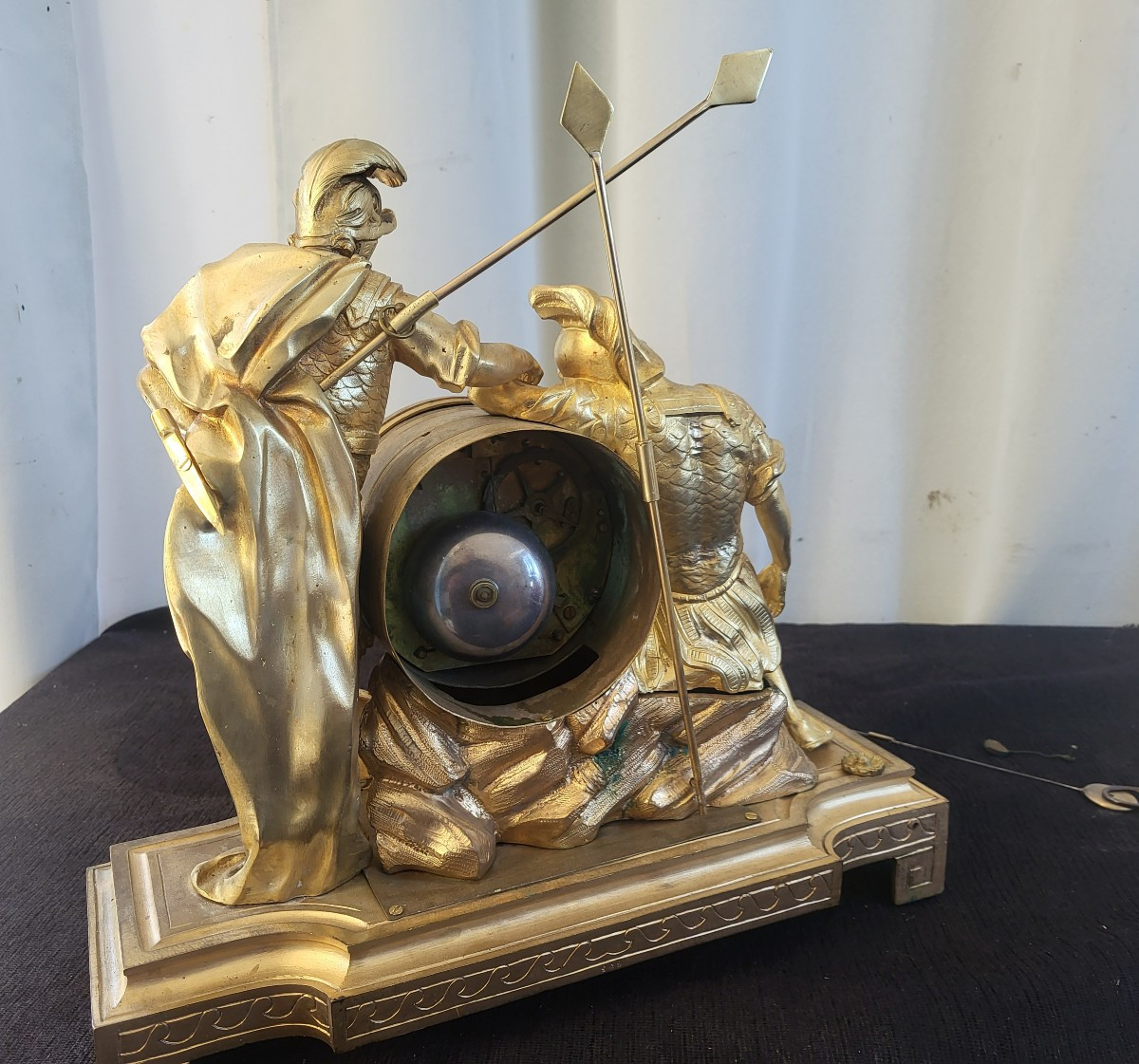 Roman Soldiers Clock Sg Cronier Gilt Bronze Louis XVI Period 18th Century -photo-4