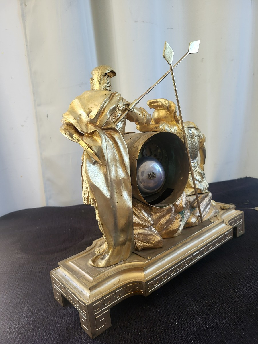 Roman Soldiers Clock Sg Cronier Gilt Bronze Louis XVI Period 18th Century -photo-7