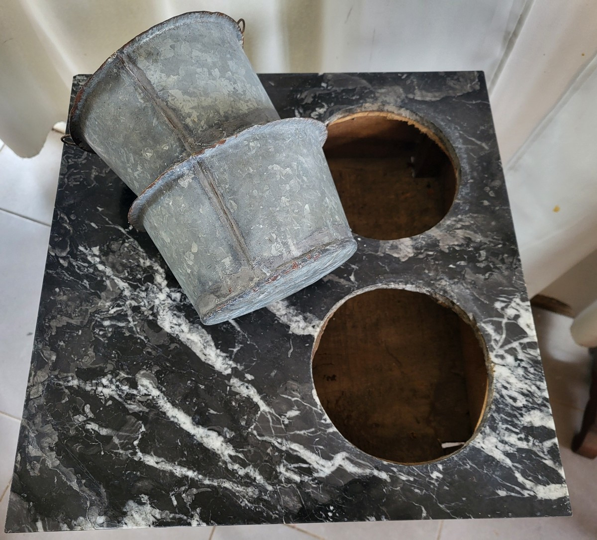 Petite Table  Rafraichissoir  Bois naturel époque  Directoire/  Début XIXe -photo-4