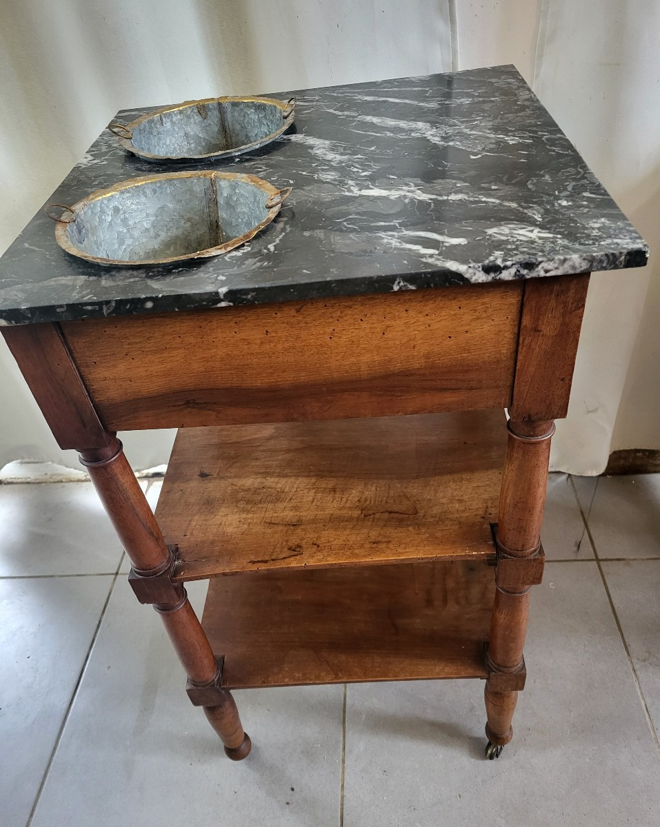 Petite Table  Rafraichissoir  Bois naturel époque  Directoire/  Début XIXe -photo-8