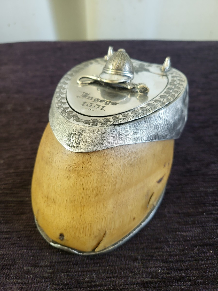 Boite Sabot  Trophée Encrier Daté 1881 Afrique de Sud S-photo-2