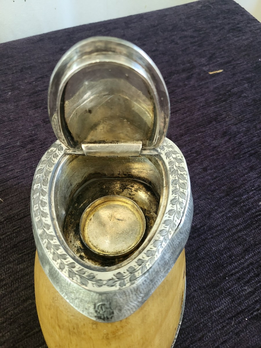 Boite Sabot  Trophée Encrier Daté 1881 Afrique de Sud S-photo-2