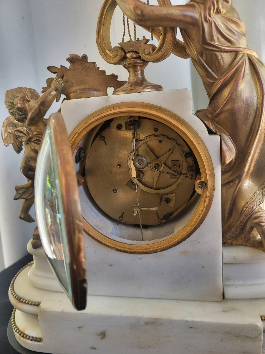 Venus And Love Clock Signed Lechopié In Paris Louis XVI Period 18th Century -photo-3