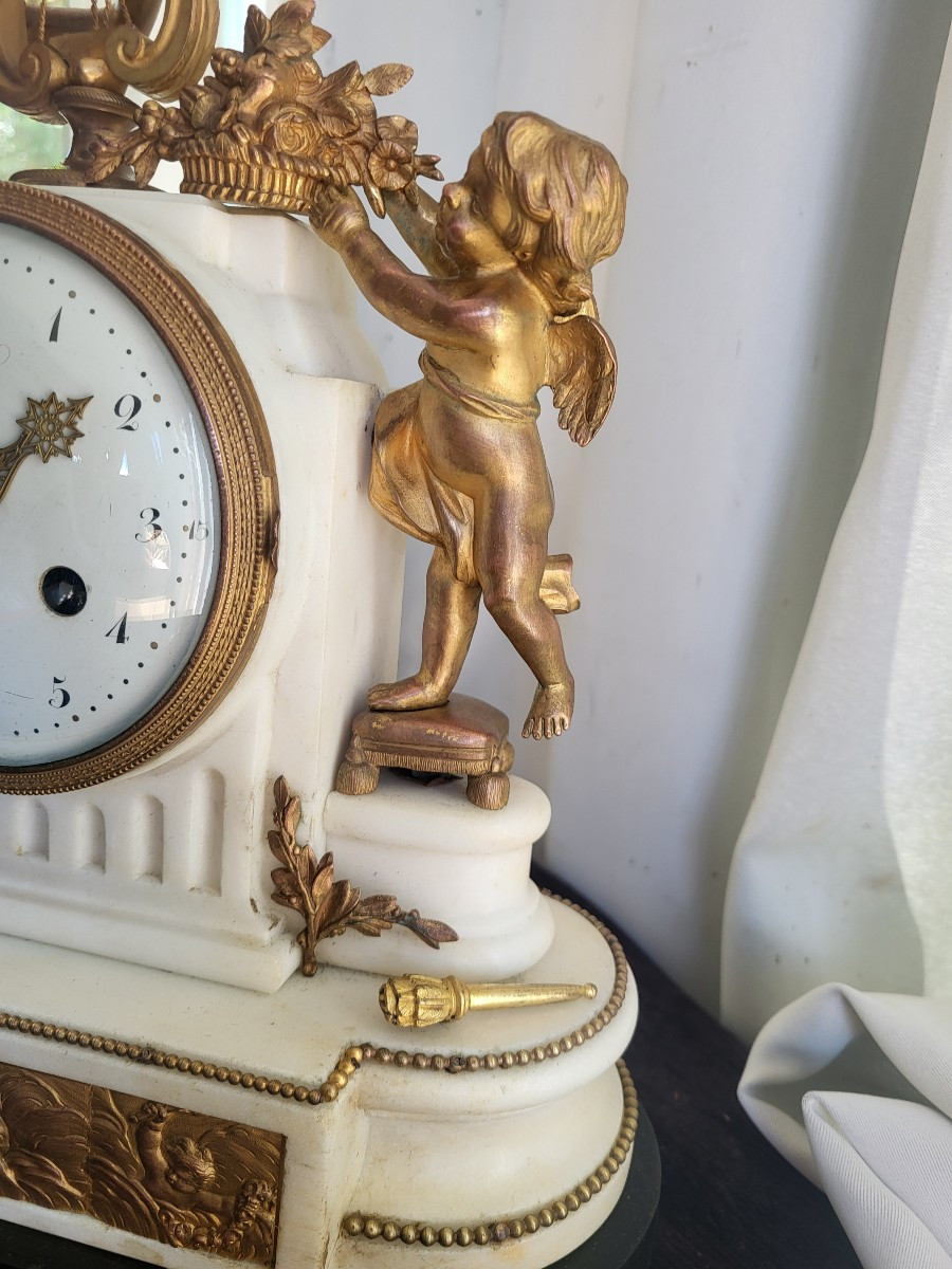 Venus And Love Clock Signed Lechopié In Paris Louis XVI Period 18th Century -photo-1