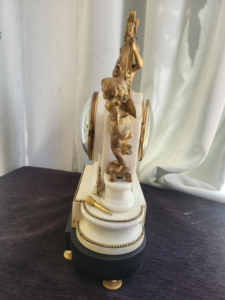 Venus And Love Clock Signed Lechopié In Paris Louis XVI Period 18th Century -photo-4