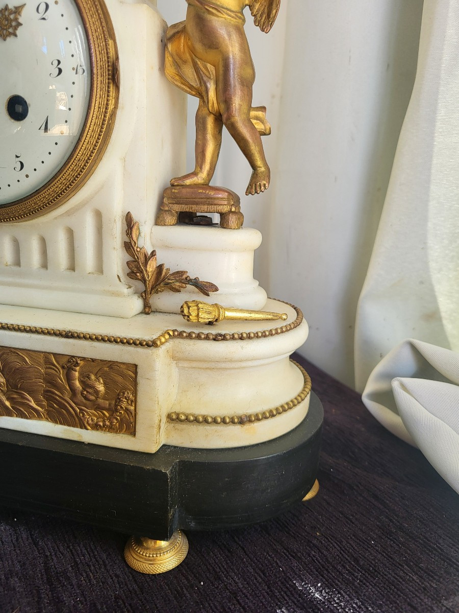 Venus And Love Clock Signed Lechopié In Paris Louis XVI Period 18th Century -photo-7