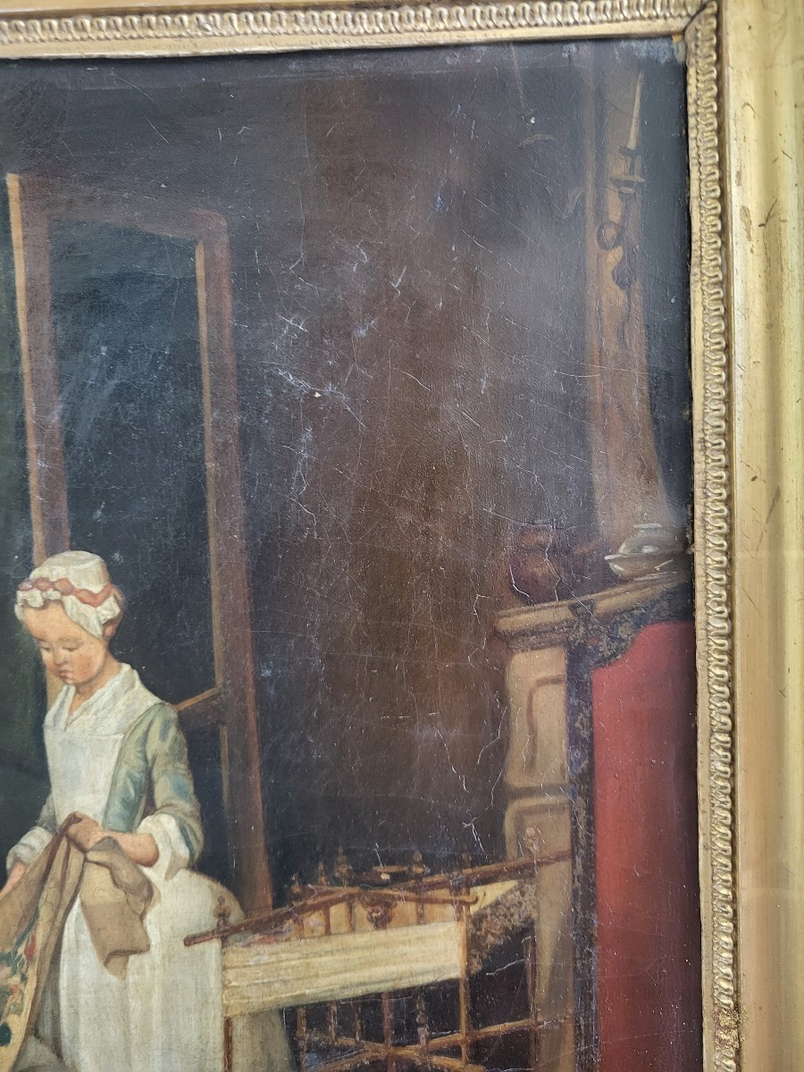 école Française  Fin XVIII Sv De Chardin Huile S/t  Cadre-photo-3