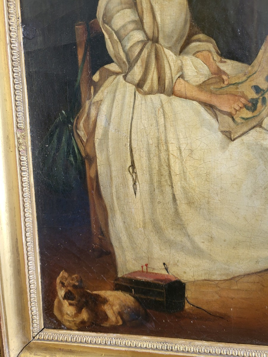 école Française  Fin XVIII Sv De Chardin Huile S/t  Cadre-photo-5