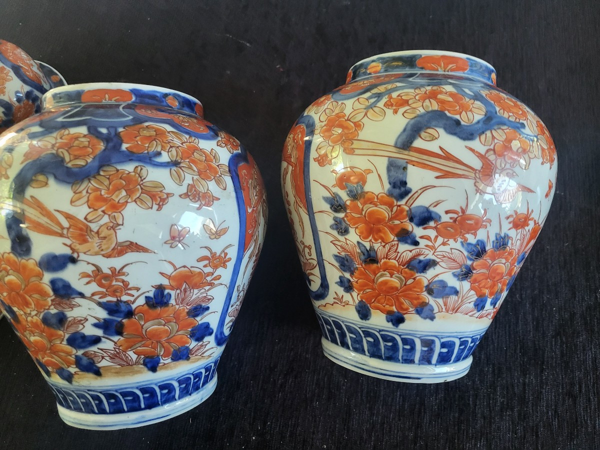 Paire de potiches  porcelaine Imari  Japon XIXe  H35 cm-photo-4