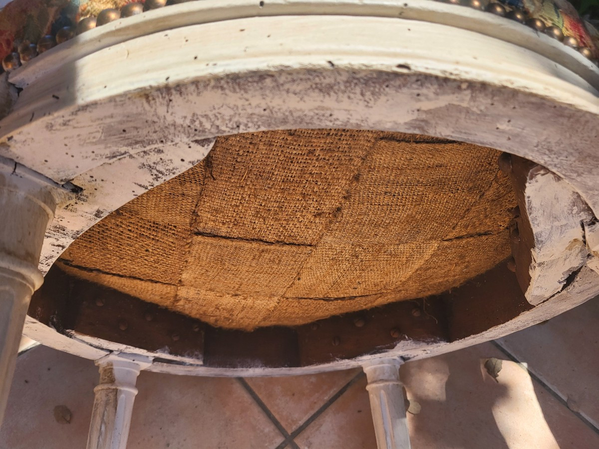 Suite de 4 fauteuils  estampillés A Gaillard  tapisserie  d époque Louis XVI XVIII e -photo-8