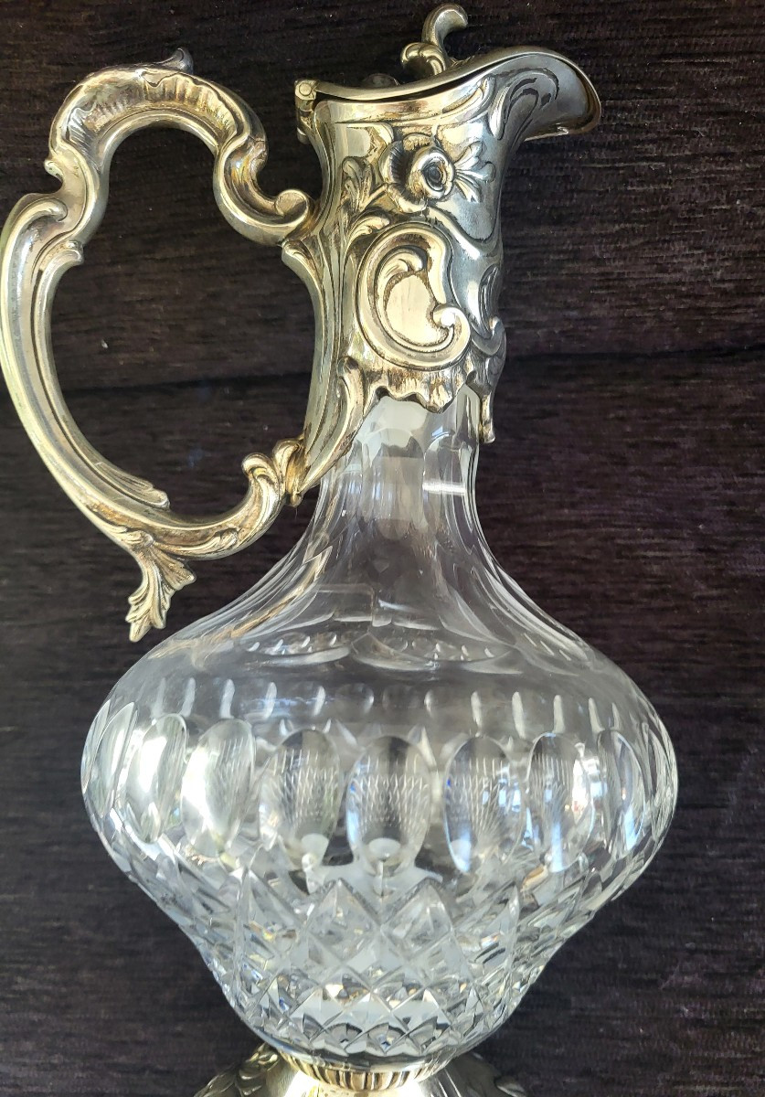 Silver And Cut Crystal Ewer, Motopazio, Circa 1900-photo-4