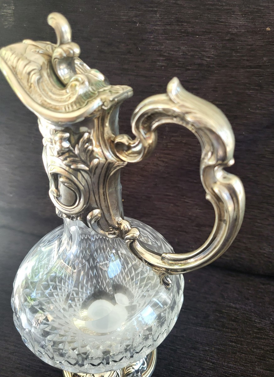 Silver And Cut Crystal Ewer, Motopazio, Circa 1900-photo-1