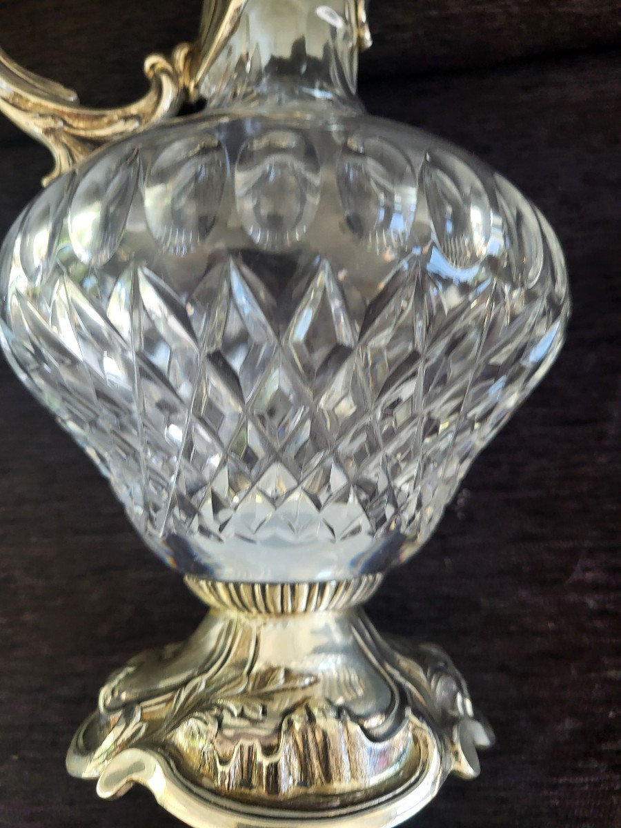 Silver And Cut Crystal Ewer, Motopazio, Circa 1900-photo-6