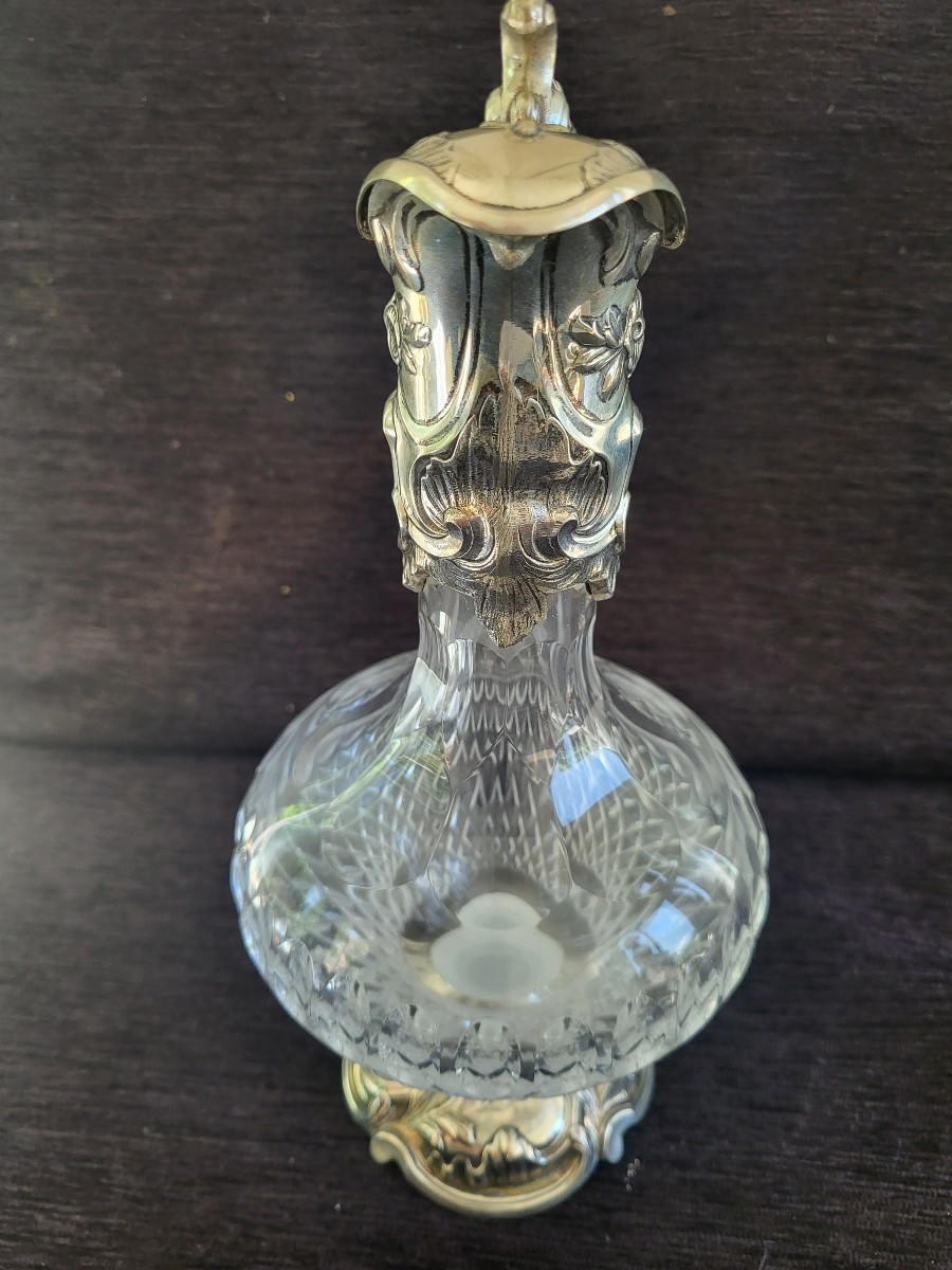 Silver And Cut Crystal Ewer, Motopazio, Circa 1900-photo-8