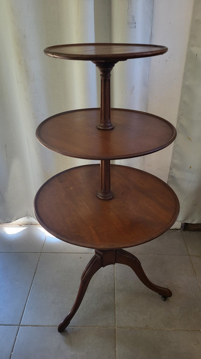 19th Century Solid Mahogany Servant Pedestal Table -photo-2