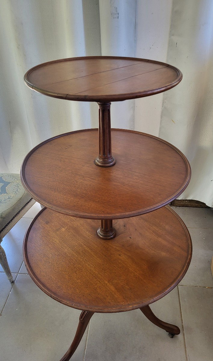 19th Century Solid Mahogany Servant Pedestal Table -photo-3