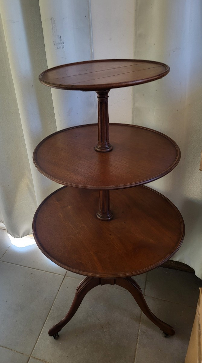 19th Century Solid Mahogany Servant Pedestal Table -photo-5