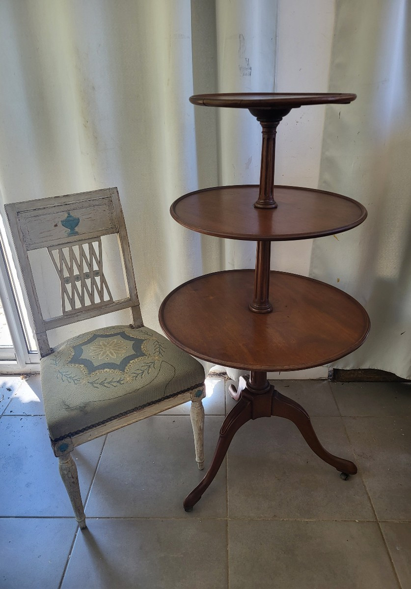 19th Century Solid Mahogany Servant Pedestal Table 