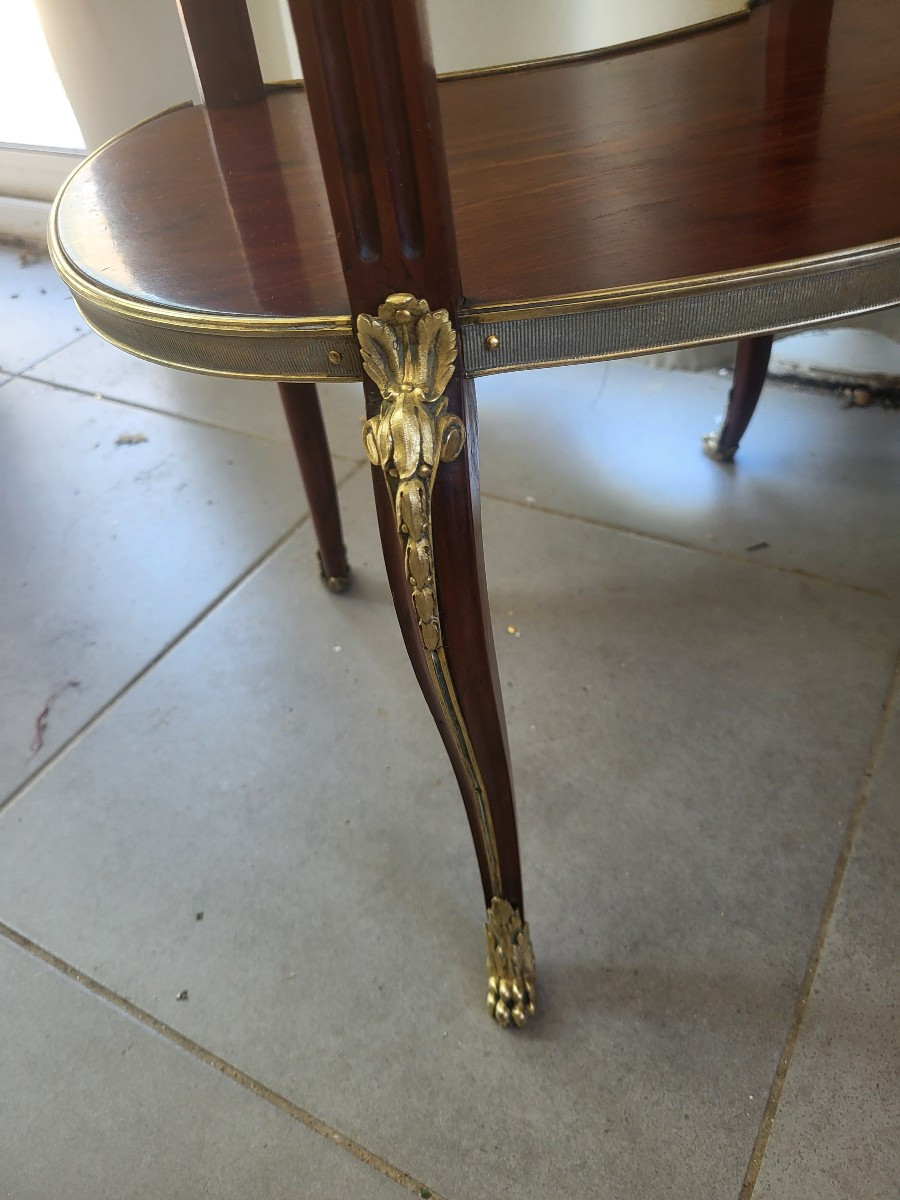 Table de salon  acajou bronzes dorés  époque XIXe siècle -photo-1