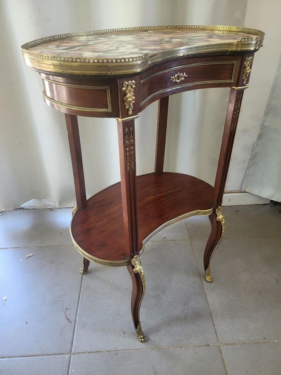 Table de salon  acajou bronzes dorés  époque XIXe siècle -photo-6