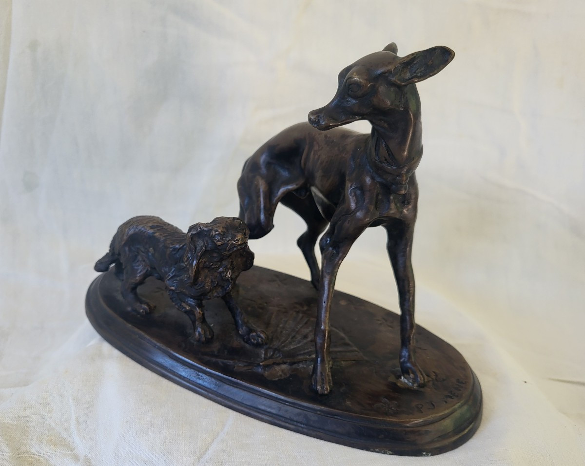  Bronze Sculpture Pj Mene Greyhound And King -photo-2