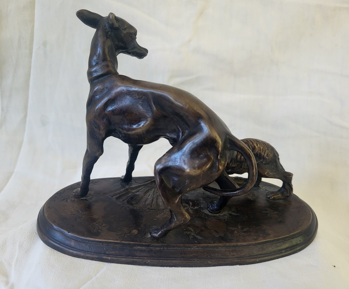  Bronze Sculpture Pj Mene Greyhound And King -photo-3