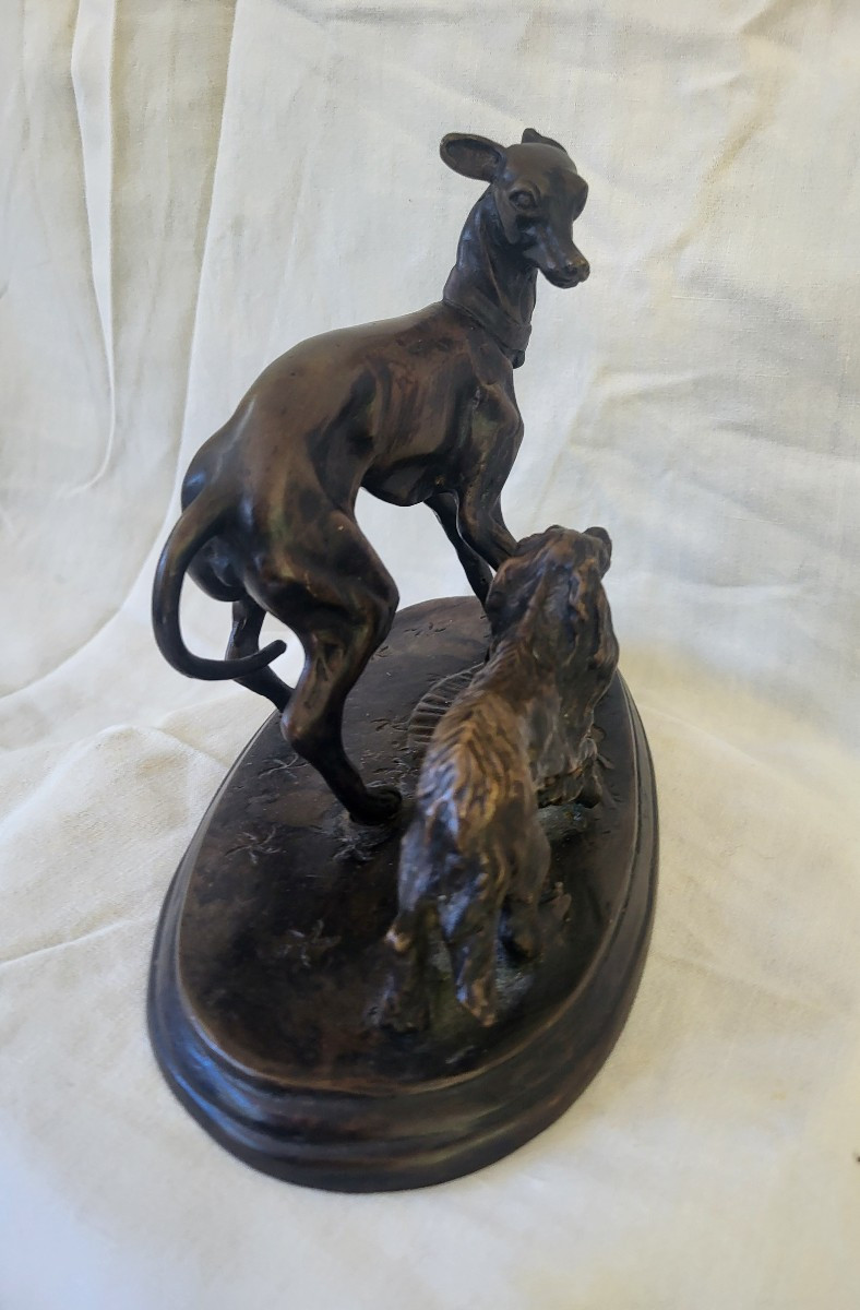  Bronze Sculpture Pj Mene Greyhound And King -photo-2