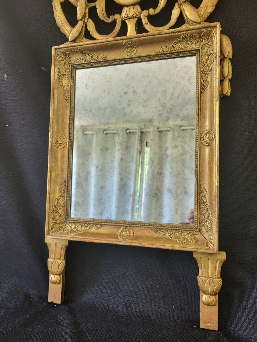 Miroir à fronton Provence  époque  Restauration  bois doré  XIXe -photo-2
