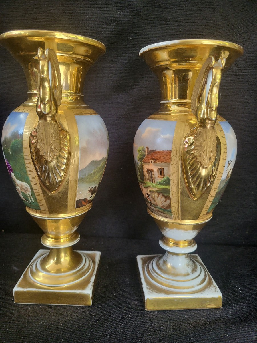 Pair Of Vases By Sg Meslier, Rue De l'Arbre Sec, Paris, C1800-photo-4