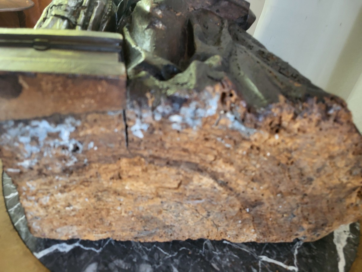 Groupe bois sculpté  Vierge et Ste Anne France fin XVIIe H71-photo-1