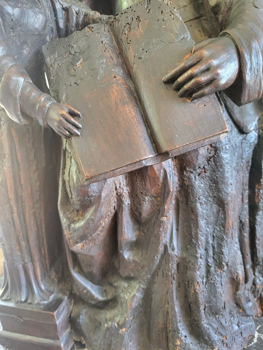 Groupe bois sculpté  Vierge et Ste Anne France fin XVIIe H71-photo-5