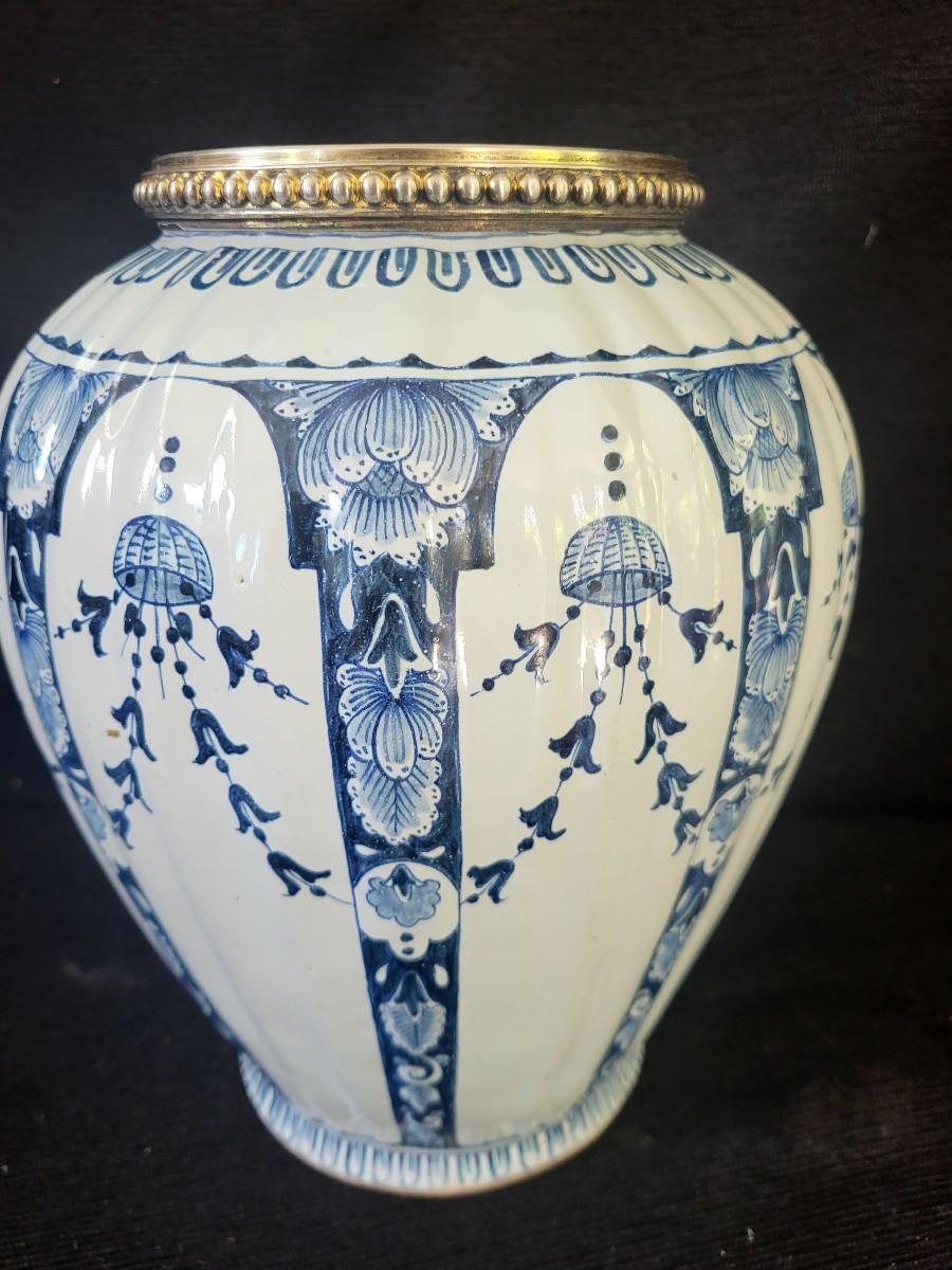 Vase faience Delft époque XIXe  h28cm-photo-2