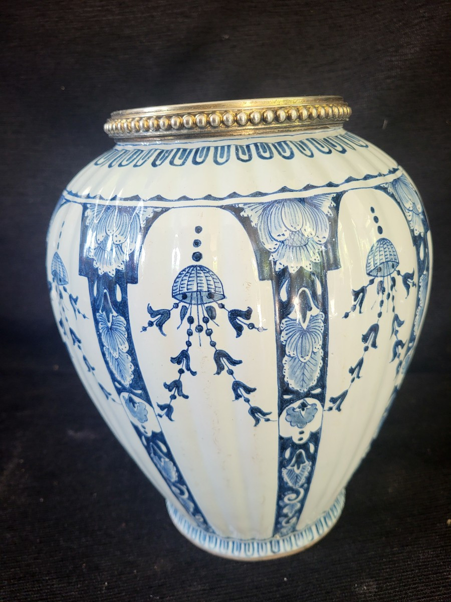 Vase faience Delft époque XIXe  h28cm-photo-4
