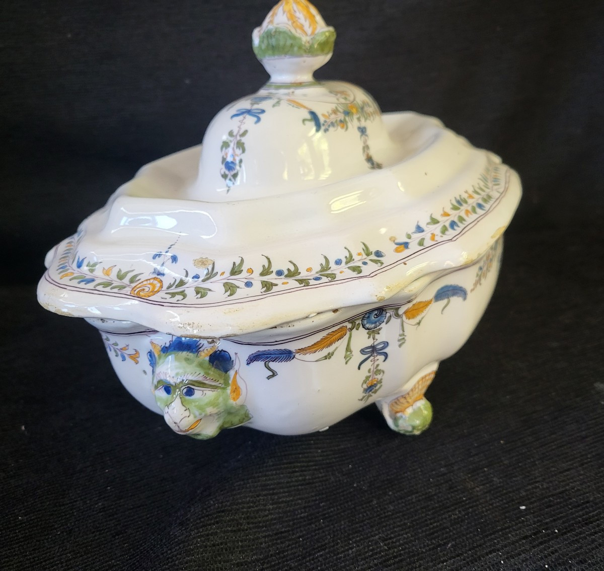 Moustiers Earthenware Vegetable Dish From The 18th Century -photo-4