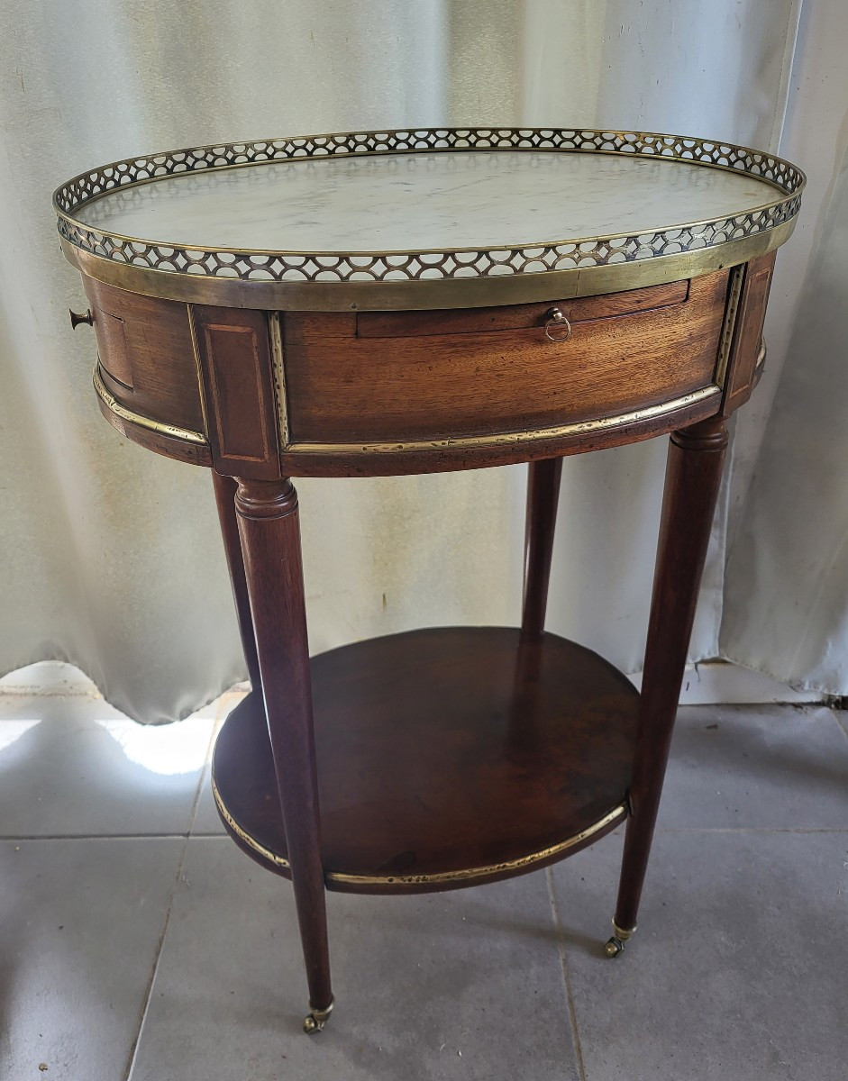 Small Mahogany Hot Water Bottle Table, Louis XVI Period, 18th Century -photo-2