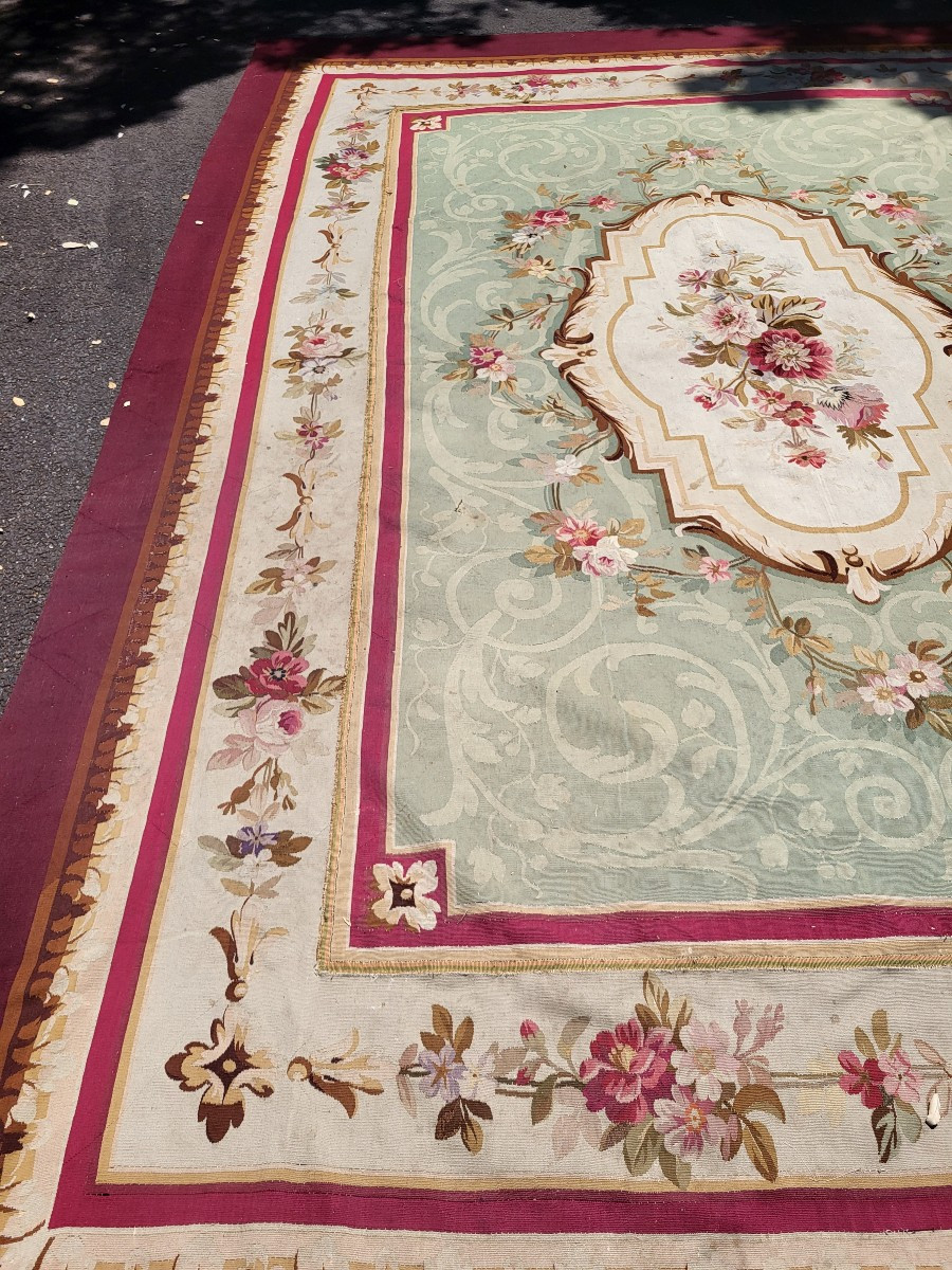 Large Aubusson Rug, Napoleon III Period, Mid-19th Century, 435 X 300 Cm-photo-4