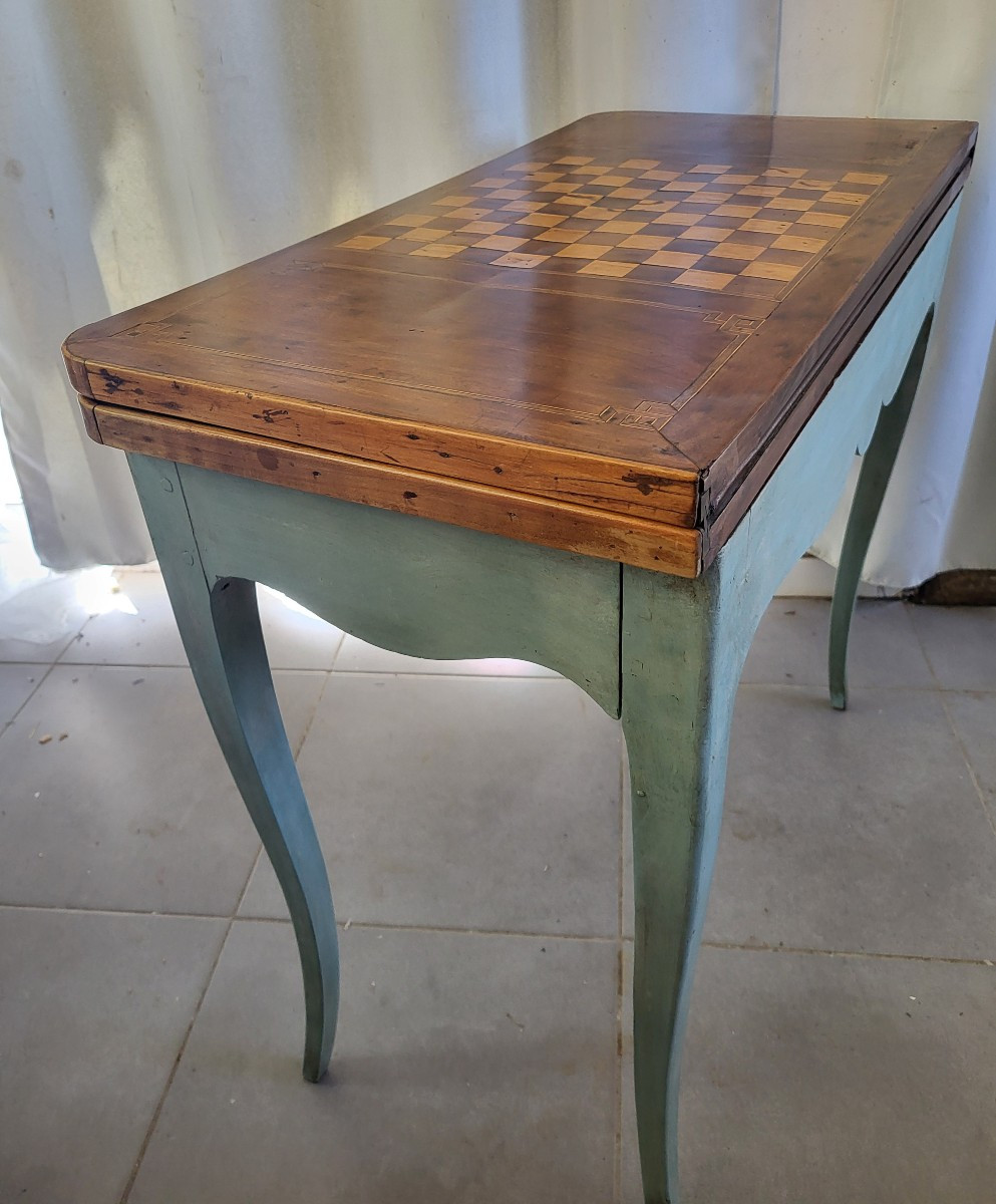 Lacquered Wood Console Game Table From The Late 18th Century-photo-2