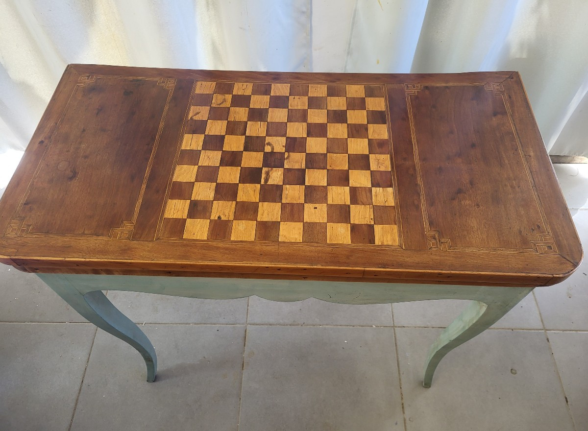 Lacquered Wood Console Game Table From The Late 18th Century-photo-4