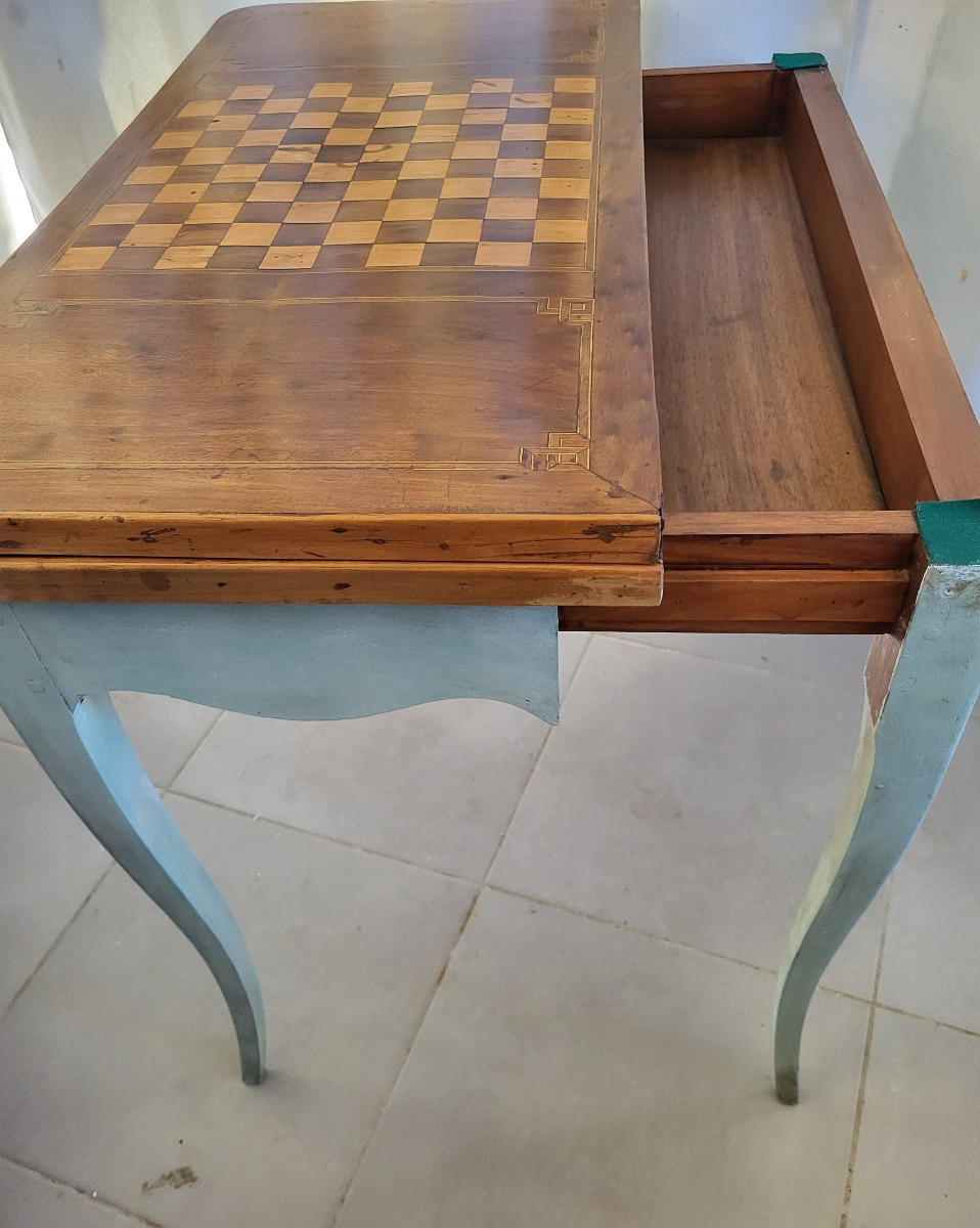 Lacquered Wood Console Game Table From The Late 18th Century-photo-2